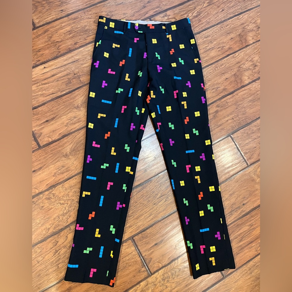 Tetris OppoSuits Patterned Pants men’s 32x32 (tag 36) black Colorful fun unique!